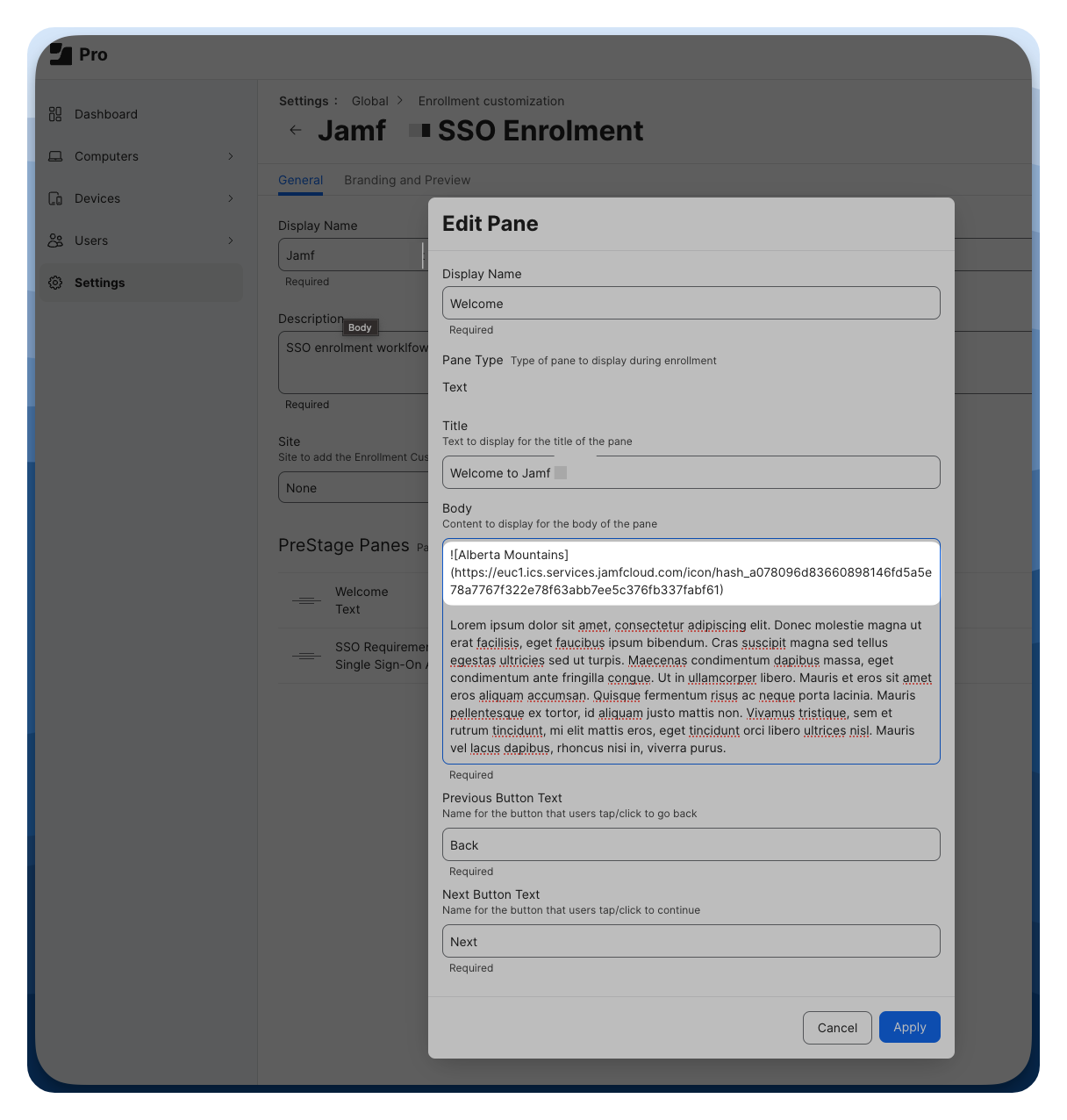 Security & Enrolment Customisation